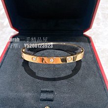 Cartier 卡地亞 LOVE系列手環 18K玫瑰金寬版4顆鑽石手鐲 B6036017 現貨正品 歷史價格詳細信息