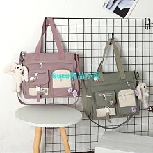 帆布斜背包女 百搭ins韓版大容量學生森系卡通藝文單肩手提帆布包-悅享樂購滿599免運 歷史價格詳細信息
