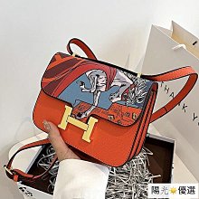 高級感H扣康康包手掌紋真皮空姐包女2023新款單肩斜挎豆腐小方包 歷史價格詳細信息