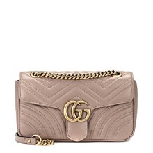【GUCCI 古馳】GG Marmont matelasse絎縫紋牛皮金屬雙G LOGO磁釦束口後背包 歷史價格詳細信息