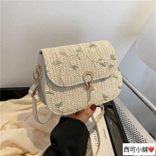 草編小包包女2024新款夏季編織斜挎包小衆海邊沙灘爆款單肩流蘇包-李李 韓國女裝 歷史價格詳細信息