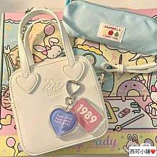 VAN奶糖芝士 奶油系少女單肩斜挎包 桃心肩帶手提包 迷你手機包 小方包 女生包包 斜背包 包包-陽光優選 歷史價格詳細信息