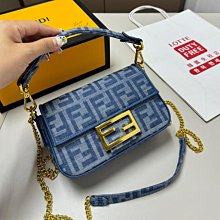 『瑤瑤代購』FENDI手提包 最新款 頂級貨 原單大牌 時尚百搭丹寧牛仔老花老花腋下包單肩斜挎包42HJ920 歷史價格詳細信息