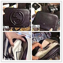 二手 真品 GUCCI 476434 GG Marmont 黑/紅/粉色 牛皮 復古金 GG logo 腰包 歷史價格詳細信息