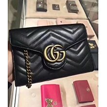 GUCCI GG Marmont 金屬LOGO牛皮拉鍊鏈袋迷你斜背包(淡黃) 歷史價格詳細信息