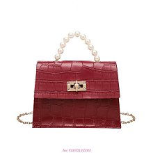 女生包包 女士包 2022夏季新款鱷魚紋珍珠吊簡易小方包 休閒手機包 斜背包 肩背包 歷史價格詳細信息