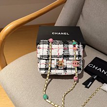 香奈兒Chanel 23p毛呢方胖子 琺瑯鏈條包 尺寸19cm 禮盒包裝????  顏色 綠色 橙色 價格比較,價格查詢,歷史價格詳細信息