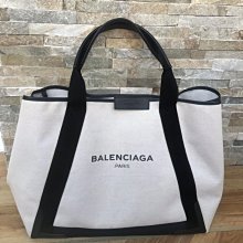 BALENCIAGA 帆布拚皮革斜背包(米白/黑色) 639497 2HH2N 9260 廠商直送 歷史價格詳細信息