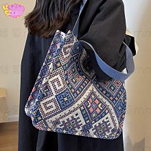 大容量民族風帆布包包女2023時尚單肩托特包女ins大學生上課包女天秤百貨 歷史價格詳細信息