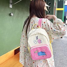 小清新拼色書包女夏初中生大容量雙肩包2021新款高中學生校園背包 歷史價格詳細信息