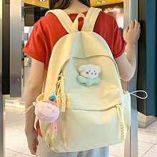 純色簡約小清新雙肩包2023新款輕便學生背包休閑時尚百搭手提包包 歷史價格詳細信息