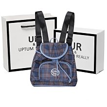 UR格子紋校園學生書包女2023新款潮簡約大容量雙肩包百搭通勤揹包 歷史價格詳細信息