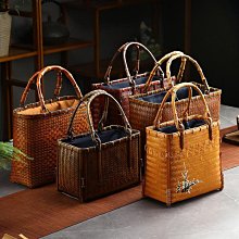 竹編手提包復古文藝度假女包竹籃子竹制工藝品純手工迷你編織包包 歷史價格詳細信息