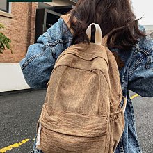 慵懶風書包女大學生初中生日系簡約帆布雙肩包學院風輕便旅行背包 歷史價格詳細信息