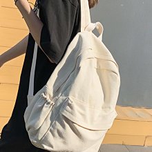 日系慵懶風大容量大學生雙肩包森系純色無印風帆布包復古手提收納 歷史價格詳細信息