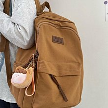 純色帆布雙肩包女中學生書包韓版潮小清新學院風背包男時尚旅行包 歷史價格詳細信息