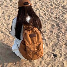 美式復古水洗帆布雙肩包初中高中大學生書包女輕便旅行通勤背包男 歷史價格詳細信息