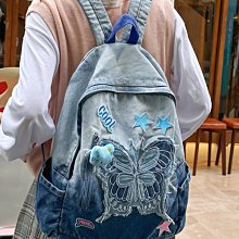 【】牛仔拼接星星痛包斜挎手提包吧唧二次元不包括玩偶小食量 歷史價格詳細信息