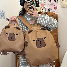 卡皮巴拉書包女生可愛水豚後背包初中生大容量耐髒護脊背包電腦包-惠誠優選 歷史價格詳細信息