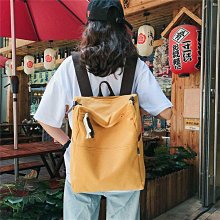 帆布後背包 帆布書包韓版原宿ulzzang女大學生初中生簡約百搭復古背包後背包 歷史價格詳細信息