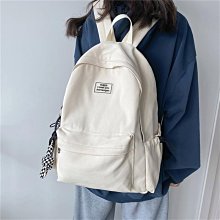 韓版簡約百搭帆布雙肩包女2024新款原宿風大容量休閒背包學生書包 歷史價格詳細信息
