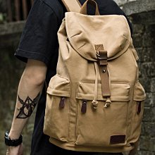 復古帆布雙肩包大容量大學生書包男短途工具旅行15.6寸電腦揹包 歷史價格詳細信息