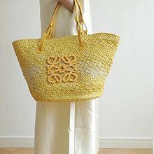 Loewe 大款酒椰纖維編織和小牛皮拼接 大象 包 歷史價格詳細信息