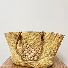 Loewe 大款酒椰纖維編織和小牛皮拼接 大象 包 歷史價格詳細信息