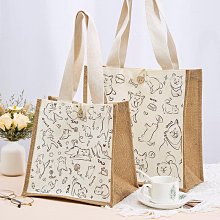 上班族小拎包麻布手提袋亞麻布袋帆布新款輕便日式手拎出門防水迷 歷史價格詳細信息