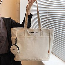 帆布包 大學生 上課包 韓版ins 慵懶風 大容量 單肩包 斜挎包 小眾款 字母刺繡 托特包 大包B037-陽光優選 歷史價格詳細信息