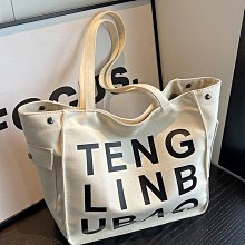 字母大容量帆布包包女學生秋冬百搭上課單肩包簡約休閑通勤托特包 歷史價格詳細信息