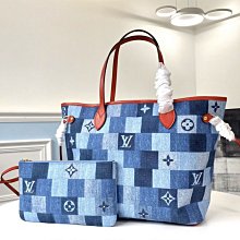 【NEVERFULL BANDOULIERE INSIDE OUT中號手袋】老花/玫紅老花/黃 老花/紅  13753 老花/藍 (雙面) 模特圖 歷史價格詳細信息