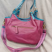 【七彩魚】DIANA JANES  粉桃紅色真皮手提包  上下兩層 雙提帶側背 長背帶  展示品  無使用 歷史價格詳細信息