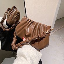 包包 褶皺單肩腋下包 小眾設計潮流包包 蝴蝶結皺褶肩背包 百搭高級感pu軟皮手提包 歷史價格詳細信息