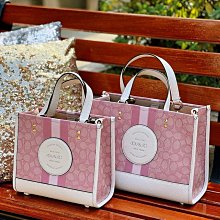 【COACH】Field 30馬車標誌PVC手提肩背兩用包(深咖x白) 歷史價格詳細信息