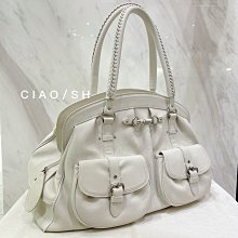 CIAO/SH 名牌精品店 Christian Dior  灰白全皮前雙口袋肩背醫生包 價格比較,價格查詢,歷史價格詳細信息