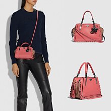 COACH 五角星水鑽扣環撞色防刮皮革鏈帶斜背包(卡其X咖啡黑) 歷史價格詳細信息