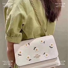 NaNa Outlets代購 Coach CA192 帆布拼牛皮女士酒神包 鏈條包 腋下包 斜背包 單肩包 附購證 歷史價格詳細信息