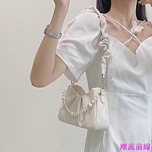 包包 褶皺單肩腋下包 小眾設計潮流包包 蝴蝶結皺褶肩背包 百搭高級感pu軟皮手提包 歷史價格詳細信息