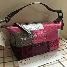 COACH紅粉拼色全皮C字前釦卡夾零錢袋短夾 歷史價格詳細信息