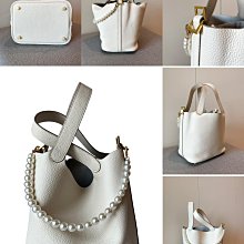 歐美外貿精品 真皮頭層牛皮 18公分菜藍子手拎包 手提水桶包4色 送珍珠鏈條 歷史價格詳細信息