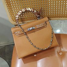 真皮凱莉包二代2024新款春輕奢品牌mini手提包迷你單肩斜挎女包包【zero潮流屋】 歷史價格詳細信息