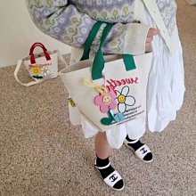 【正韓】韓國帆布微笑吊飾撞色購物袋 歷史價格詳細信息