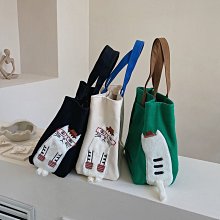 新款手提袋可愛卡通帆布手拎包上班族便當包外出百搭小眾手提布袋 歷史價格詳細信息