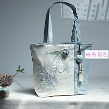 【中國風】藝文古風漢服刺繡簡約大容量帆布布包單肩手提包大包女-時尚箱包 價格比較,價格查詢,歷史價格詳細信息