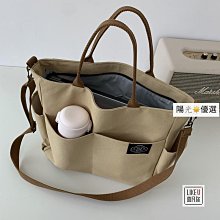 【日式簡約百搭多口袋托特包】女包新款韓版春季單肩手提包大容量千鳥格帆布時尚托特媽媽包-包沒煩惱 歷史價格詳細信息