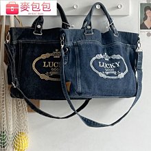 牛仔布包 刺繡帆布包 手提袋 側背包 韓版ulzzang方包 購物袋 側肩 肩背 單寧 拉鍊開口 兩用包 布袋．多款2色 歷史價格詳細信息
