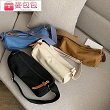 側背包 個性百搭多口袋帆布包 斜背包 側背 斜包包包女新熱門單肩斜背包女學生韓版百搭大容量女橘色大挎包-包沒煩惱 歷史價格詳細信息