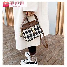 手提水桶包 個性菱格手提包 小盒子包包女 新潮時尚百搭斜揹包 側肩背包 斜挎包 流行 精品 歷史價格詳細信息