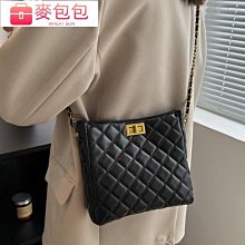 鏈條簡約小包新款時尚菱格貝殼包 包袋撞色女士手提女包 單肩斜背包 側背包-予你優選 歷史價格詳細信息